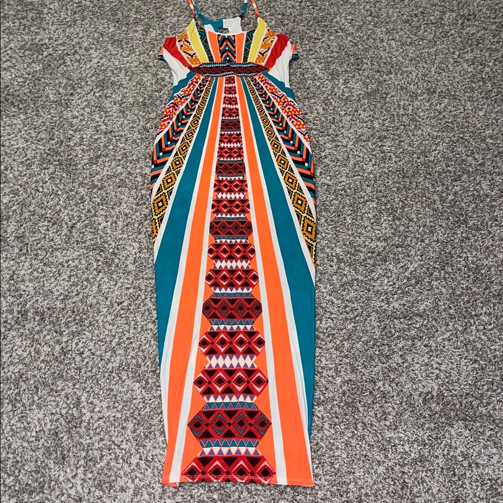 Sun Coast Dream Maxi Dress Orange double slit